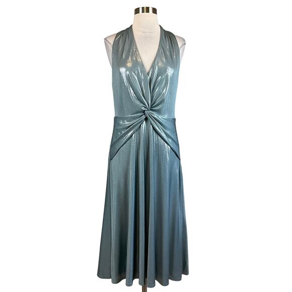 Ralph Lauren Dresses & Skirts - Ralph Lauren Women's Cocktail Dress Size 8 Silver Blue Metallic Metallic A-Line
